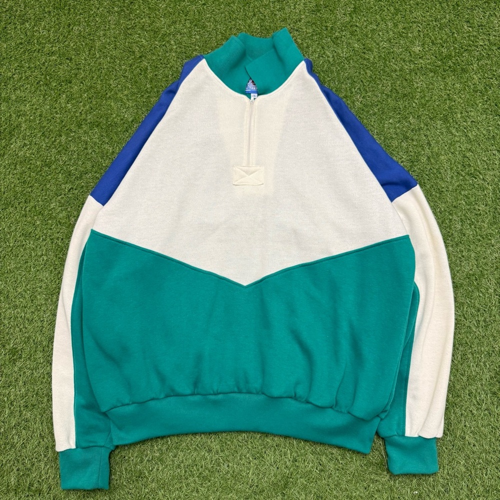 Vintage Colorblock Half-Zip Sweater